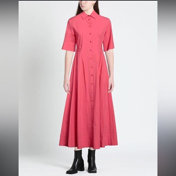 Antonelli | NWTs Monaco Pink Front Button Midi Dress Size Medium - Picture 1 of 13